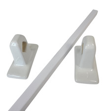 Vintage White Ceramic Tile Towel Rod Rack Pos...