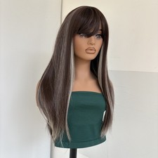 Synthetic Hair Cosplay Wig With Fringe Mixed Brown blonde Long Straight