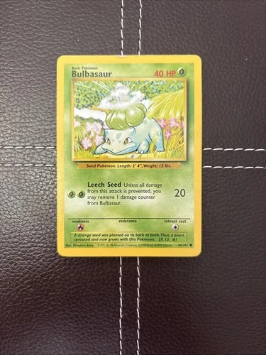 Pokemon TCG - Bulbasaur - 44/102 - Unlimited Base Set - LP Common (1999)