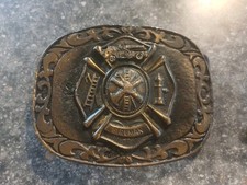 Belt Buckle Vintage Fireman Tiffany Studio