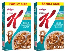 PACK de 2 cereales Kellogg's Special K horneados canela crujiente desayuno 17,3 oz familia