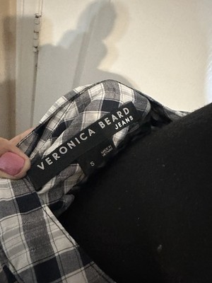 Veronica Beard Sherry plaid-print minidress distinctive ruffled hem S