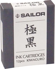 Fountain Pen Ink Cartridges 12 Pack Super Black Pigmented Refill