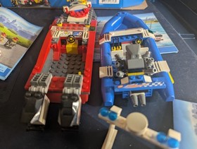 LEGO City Fire Boat 60005, Fire Truck 60002, Speed boat 4641 Complete Sets 