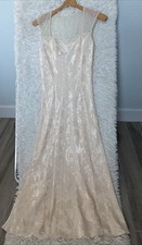 Victoria Secret Gold Label Slip Dress Womens M Nightgown 90s Ivory/Satin