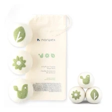 NEW Norwex Fluff & Tumble Dryer Balls Nordic Design Wool Pack of 3 Bag Set NWT