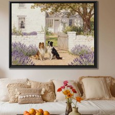 Collie Dog Oil Painting Canvas Wall Art Rustic Home Decor Dog Lovers Decor