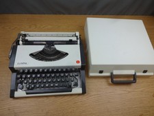 OLYMPIA Portable Typewriter White Vintage Clean Untested - w Hard Case White thumbnail
