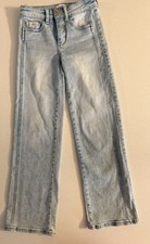 BKE Girls Straight Light Blue Jeans Size 8 Light Wash Cotton Blend Denim