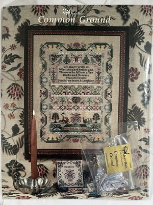 Just Nan Counted Cross Stitch Chart & Embellishments Common Ground 28Ct 13x9