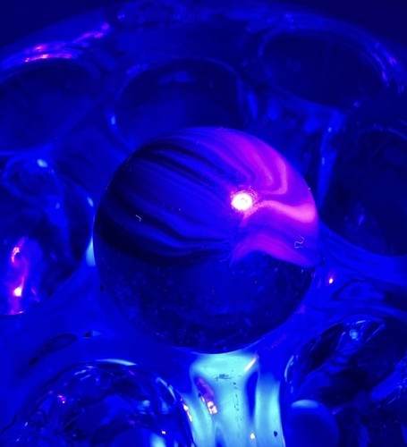 MASTER MARBLE BLUE TIGER EYE FALL COLORS VINTAGE CLEAR BASE BLUE GOLD ...