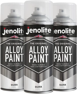 Jenolite Car Alloy Wheel Paint Automotive Refurbish Restore Silver 400ml 3-Pack