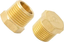 3/8 Inch NPT Male Brass Outer Hex Thread Fitting, Socket Pipe Plug Fittings, Bra