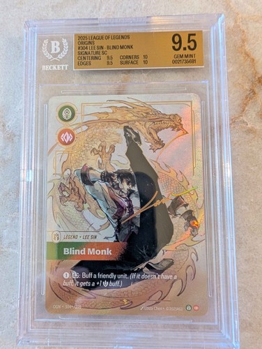 Lee Sin, Blind Monk graded BGS 9.5 for sale on eBay