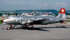 Douglas DC-4 DC4 Swissair Desktop Wood Airplane New Model Large Scale 1/100