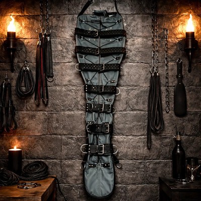 Genuine Leather Sleepsack Mummy Sleep Sack Restraint Full Body Bag with Belts