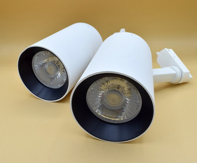 2 Pack LED Track Light Fixtures White Flat Back Cylinder 26W 4000K /RA90/25D E27