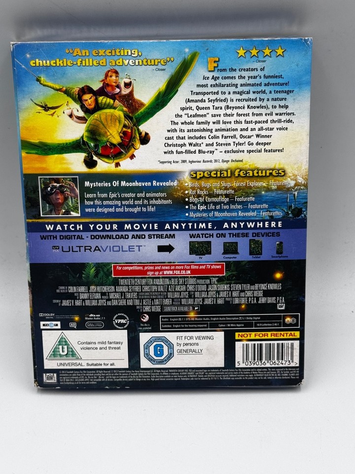 Blue Sky Epic Blu-ray + Digital Movie Disc U Rating Factory Sealed ...