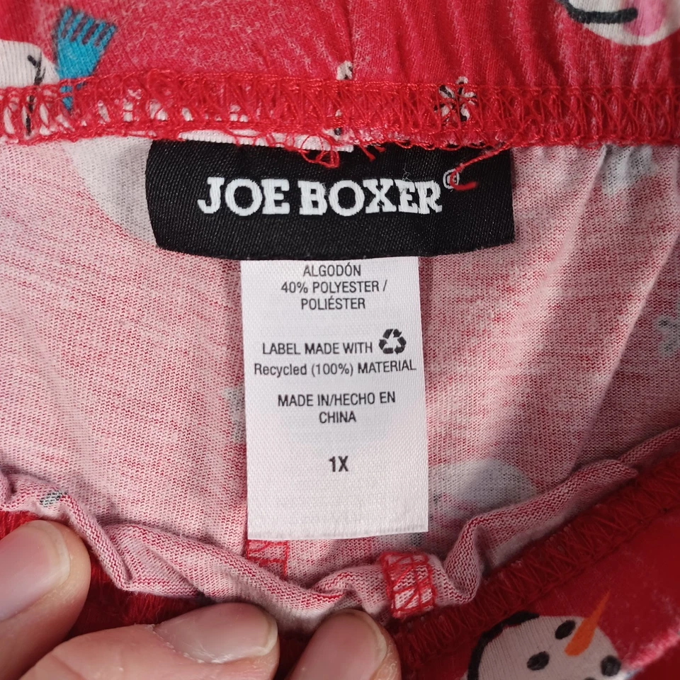 Pijama Joe Boxer Feminino Natal Plus Size 1X Boneco de Neve Presentes de Férias - Imagem 3 de 4