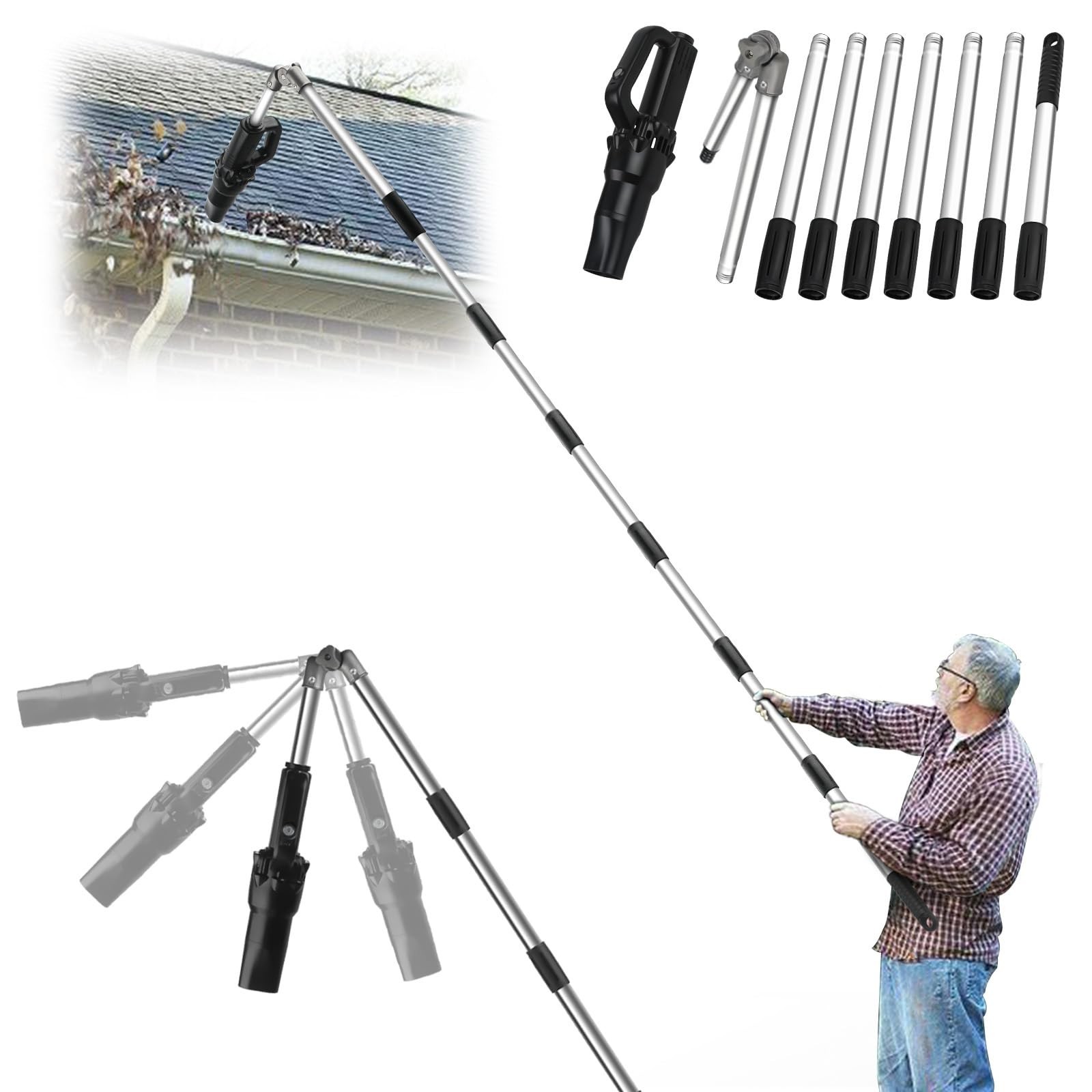 Roof Gutter Cleaning Tools from The Ground, 111" Small Leaf 