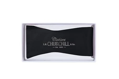  100% Silk Formal Bow Tie, Solid 16MM Silk Self Tie, Wedding & Tuxedo Black - Image 4 of 4