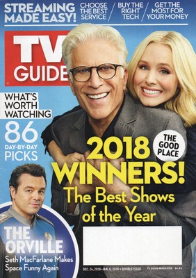TV GUIDE December 24 2018 Ted Danson Kristen Bell The Good Place The Orville