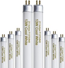 21 Inch T5 Fluorescent Light Bulb 13 Watt F13T5/CW Cool White G5 Base- 8 Count
