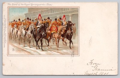 Band Royal Horseguards (blau) Harry Payne Tuck ungeteilte Rückseite Postkarte 1901