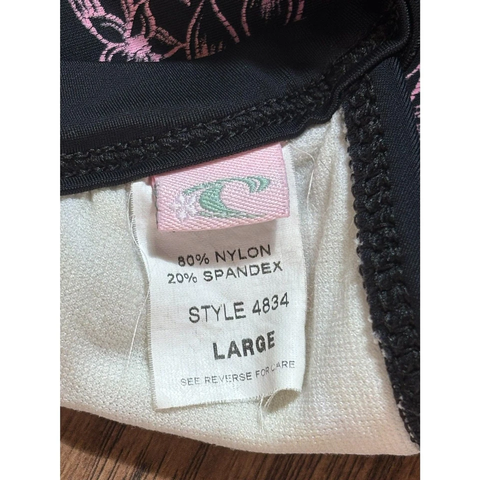 O’Neill Y2K Halter Corbata Acolchada Bikini Top Talla Grande Traje de Baño Retro Años 2000 Floral Foto 3 de 4