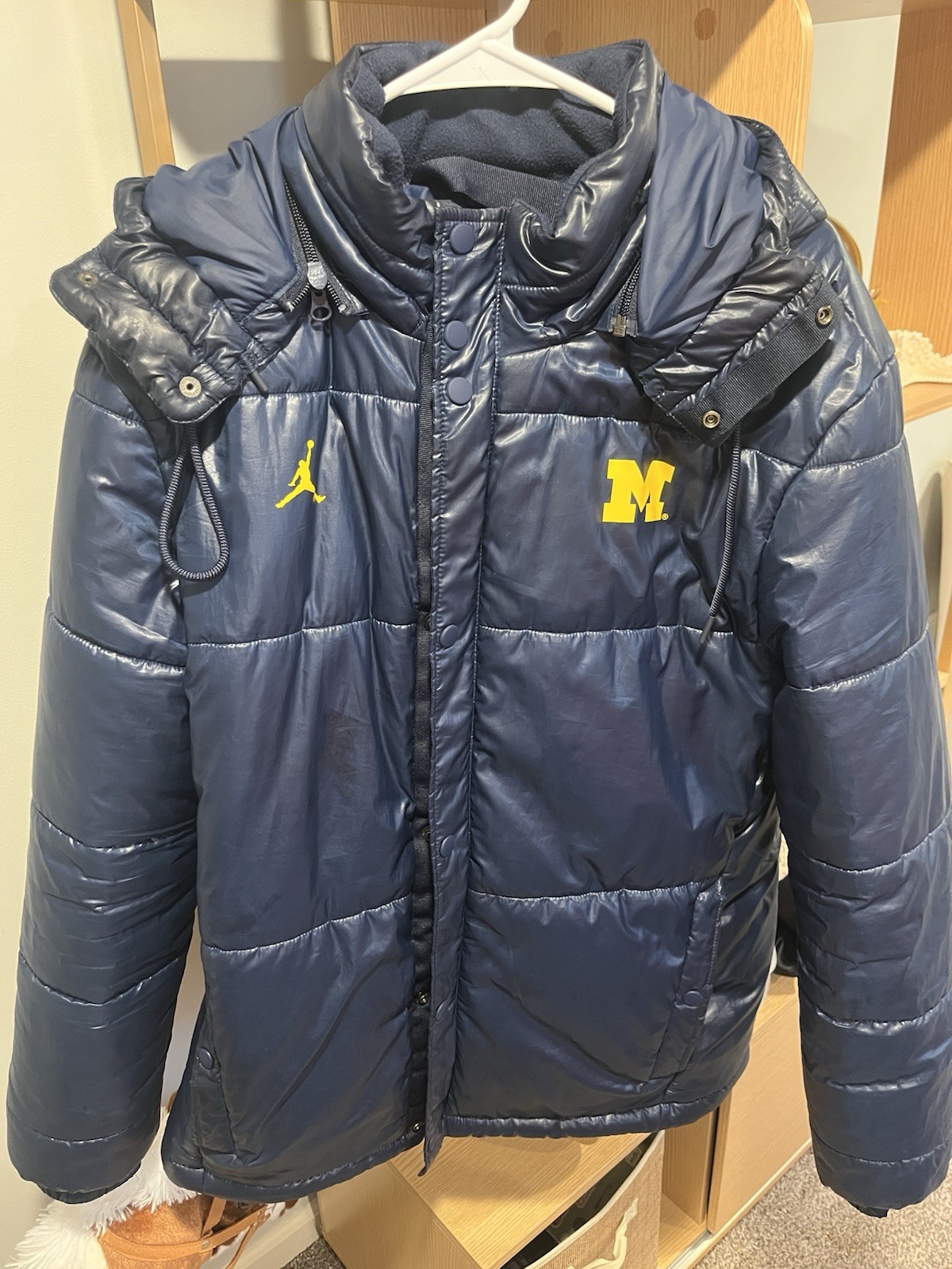SACAI X NIKE Air Jordan Michigan Wolverines giacca uomo puffer media vintage