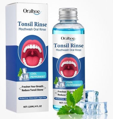 EXP 08/28 Oralhoe Tonsillenspülung Mundspülung Mundspülung Cool Peppermint 120ml OVP