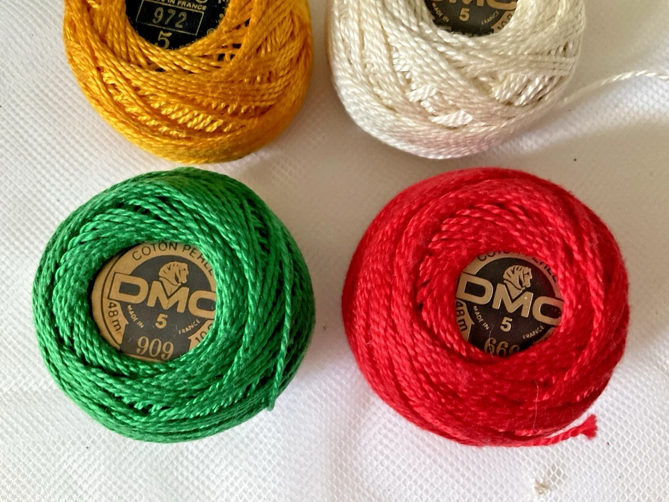 DMC Perle Cotton Thread Lot of 4 Made in France #5 Assorted Colors Slightly Used - Image 3 of 3