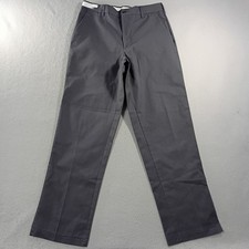 Aramark Straight Leg Flat Front Gray Uniform Work Pants Mens Size Actual 32x31