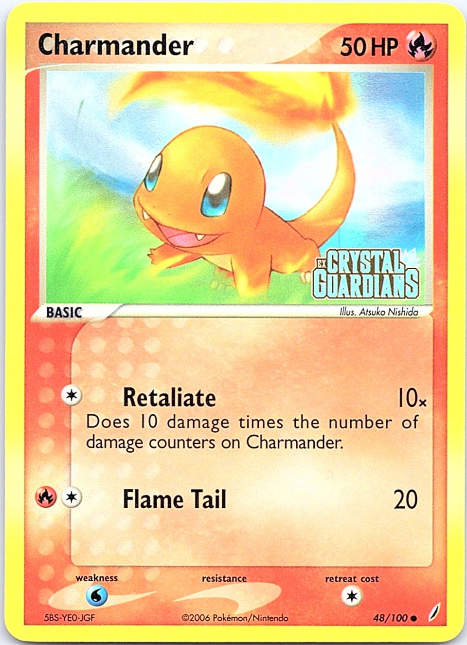 Charmander 48/100 Reverse Holo - Crystal Guardians - NM