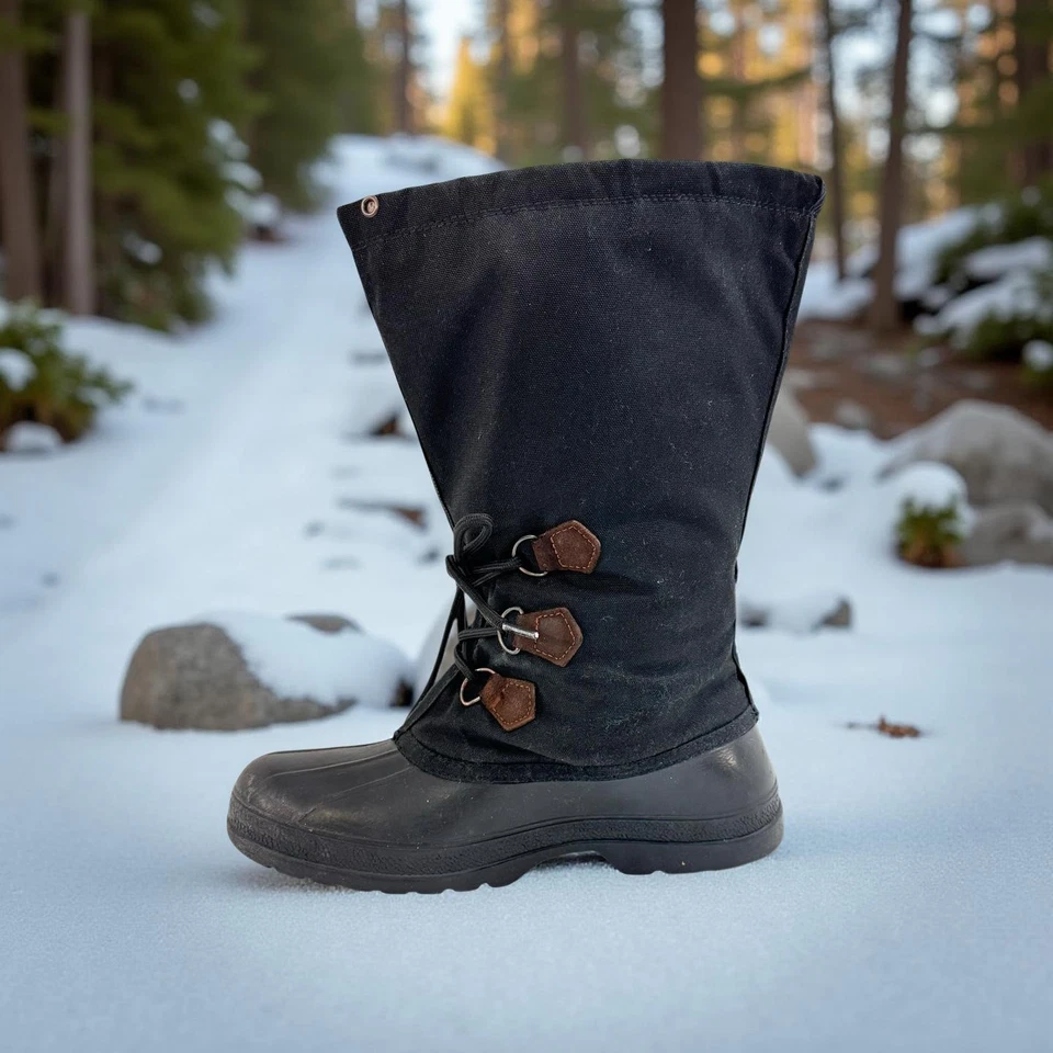 Kamik 黑色冬季雪地靴男式 9 防水隔热户外 + Dickies 袜子 — 第 4/4 张图片