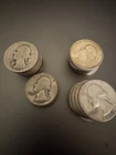 Lot of 33 Pre 1964 Washington Quarters Circulated