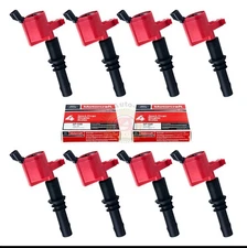 8pc High Performance Red Ignition Coils and Motorcraft Spark Plug for Ford F-150