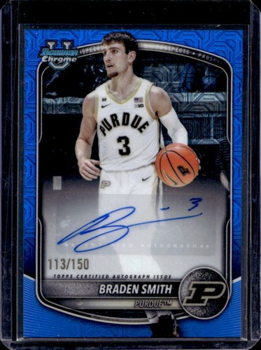 2025-26 Bowman Braden Smith Chrome Prospect Auto Blue Mojo Refractor #/150