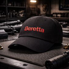 Black Tactical Style Cap Red Embroidered Logo Adjustable Outdoor Dad Hat