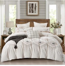 Luxurious Tufted Cotton Boho Duvet Cover queen Set 3 Pieces, Top-end Textured ..