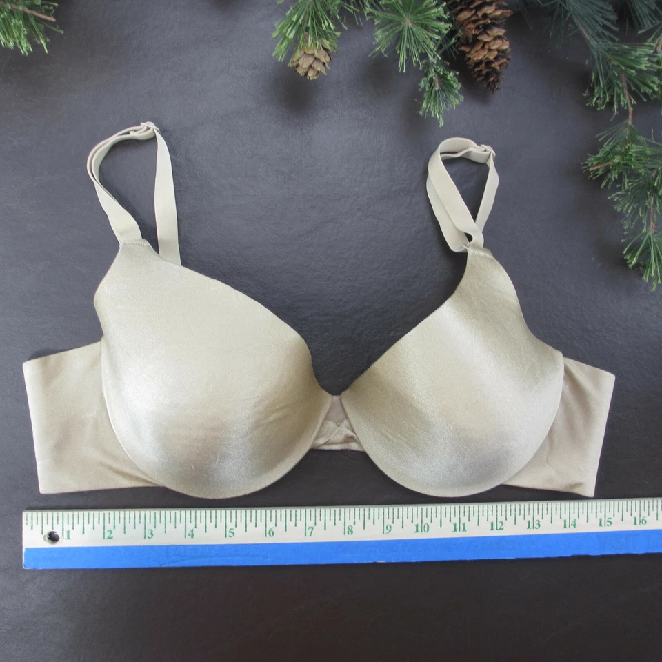 Sutiã Maidenform 38B dourado com aro acolchoado fecho ajustável traseiro - Imagem 2 de 4