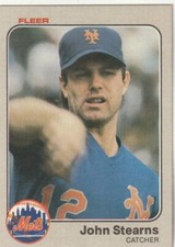 FREE SHIPPING-MINT-1983 Fleer John Stearns #556 METS