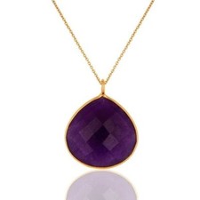 Natural Amethyst Aventurine Birthstone Jewelry 925 Sterling Silver Pendant