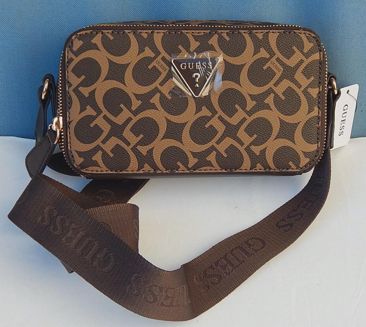 GUESS CHARLESTOWN MINI CROSSBODY SHOULDER X-BODY BAG CAPPUCCINO