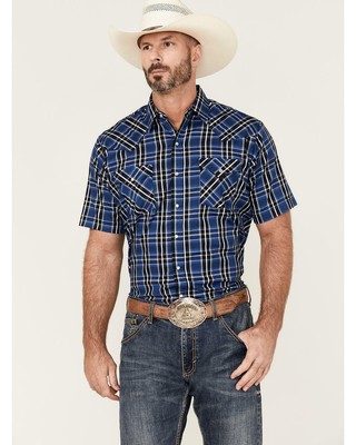 Textured Plaid Snap Western Shirt 