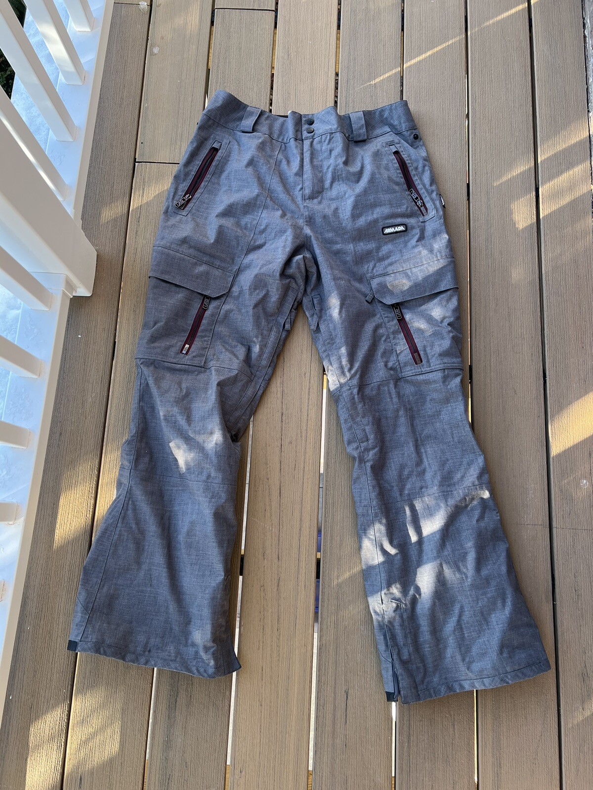 SALOMON Armada Pantaloni Snowboard Uomo Large L Tuta Sci Neve Mega Rex Verde Scuro Isolati