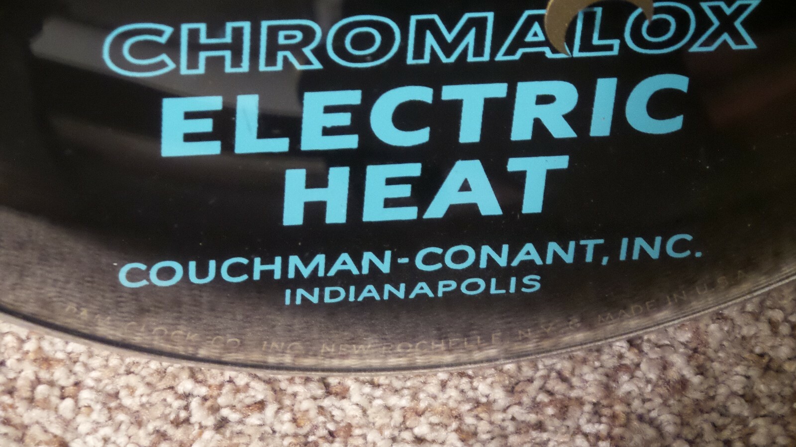 Vintage Chromalox Round Glass Thermometer Pam Clock Co. New Rochelle NY