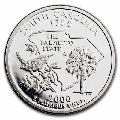 2000 S South Carolina Quarter Proof clad 25c Coin Sn100461 | eBay
