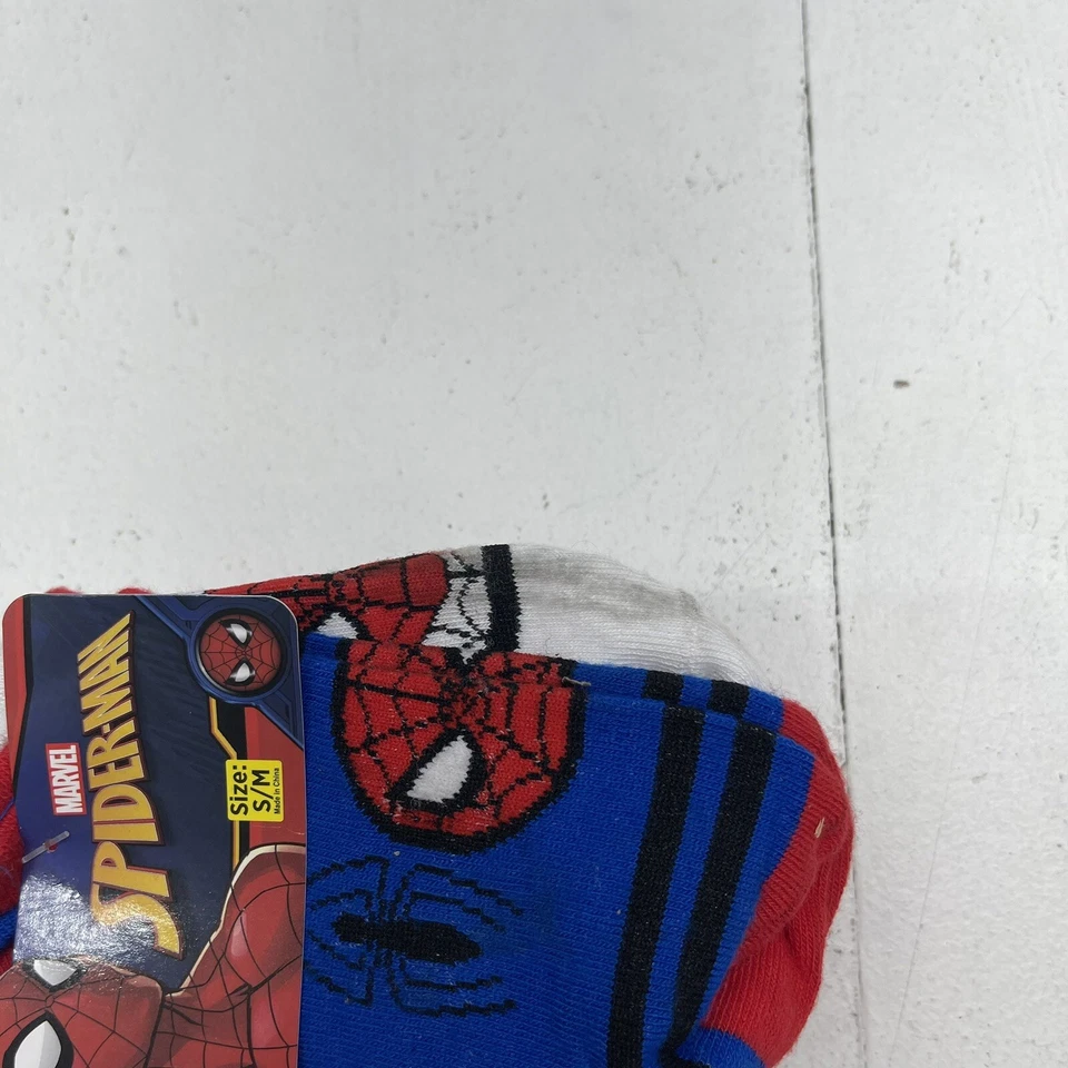Marvel Spider-Man Multicolor Paquete de 6 Calcetines al Tobillo No Show Juvenil Niño S/M Nuevo Defecto Foto 2 de 4