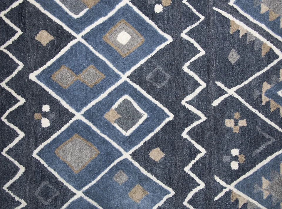 Rizzy Rugs Blue Zig Zag Rows Diamonds Contemporary Area Rug Geometric TL647A - Image 4 of 4